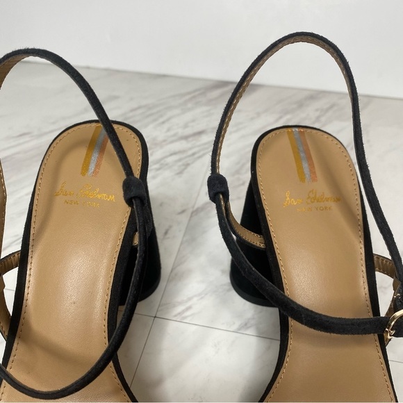Sam Edelman Kit Black Suede Heeled Sandal 7 1/2 - Picture 11 of 13